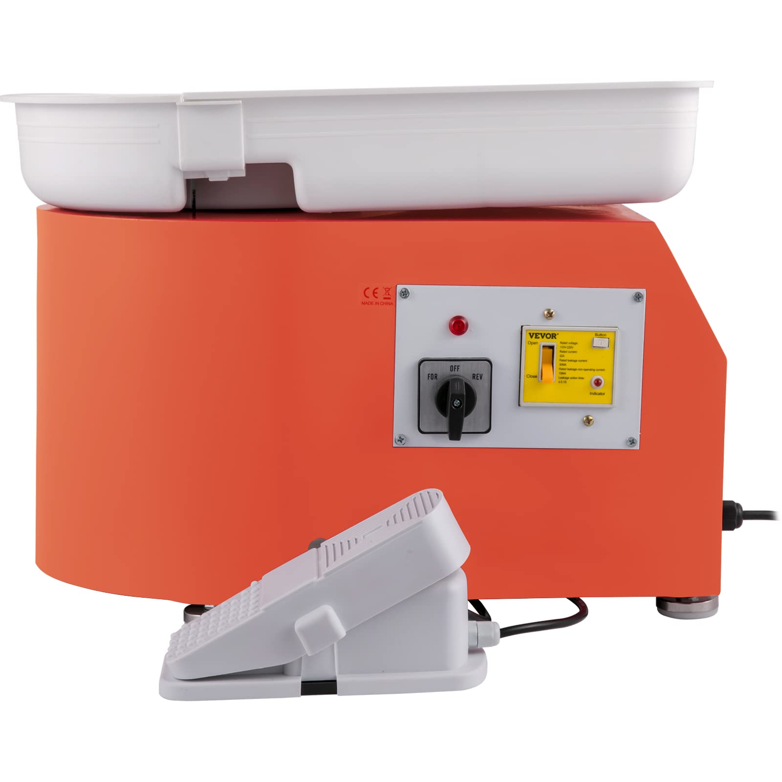 VEVOR Elektrisches Töpferrad, verbessert, Töpferturm, 350 W, 25 cm, LCD-Touchscreen, Töpfermaschine, Keramik, DIY, doppelte Steuerung mit Pedal, Maschine, Ton, abnehmbarer Becken, Grau