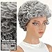 XIUFAXIRUSI XIUFAXIRUSI Short Grey Curly Wigs for Women Synthetic Silver Gray Pixie Cut Wig with Bangs Natural Shaggy Curly Full Hair Wig