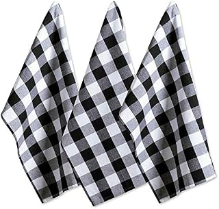 DII Cotton Buffalo Check Plaid Dish Towels, (20x30", Set of 3) Monogrammable Oversized