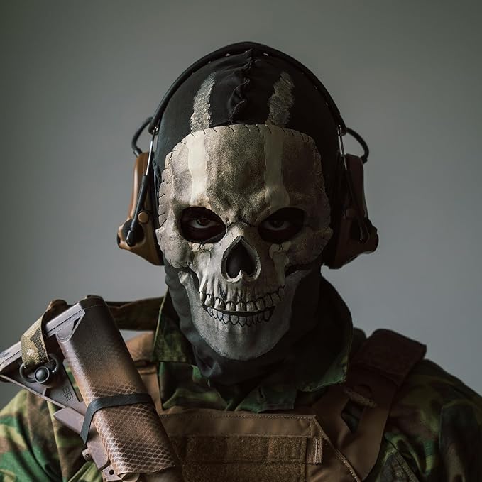 FiveMileBro Máscara Fantasma Call of Duty MW2 Cráneo aterrador Máscara completa para Halloween Cosplay Carnaval