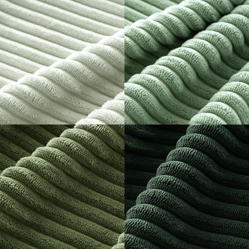 Image of MIULEE Boho Farmhouse Sage Green Throw Pillow Covers 22x22 Inch Set of 4 Mordern Nordic Cushion Covers Soft Corduroy Spring Home Decor for Couch Bed Sofa Living Room Forest Green
