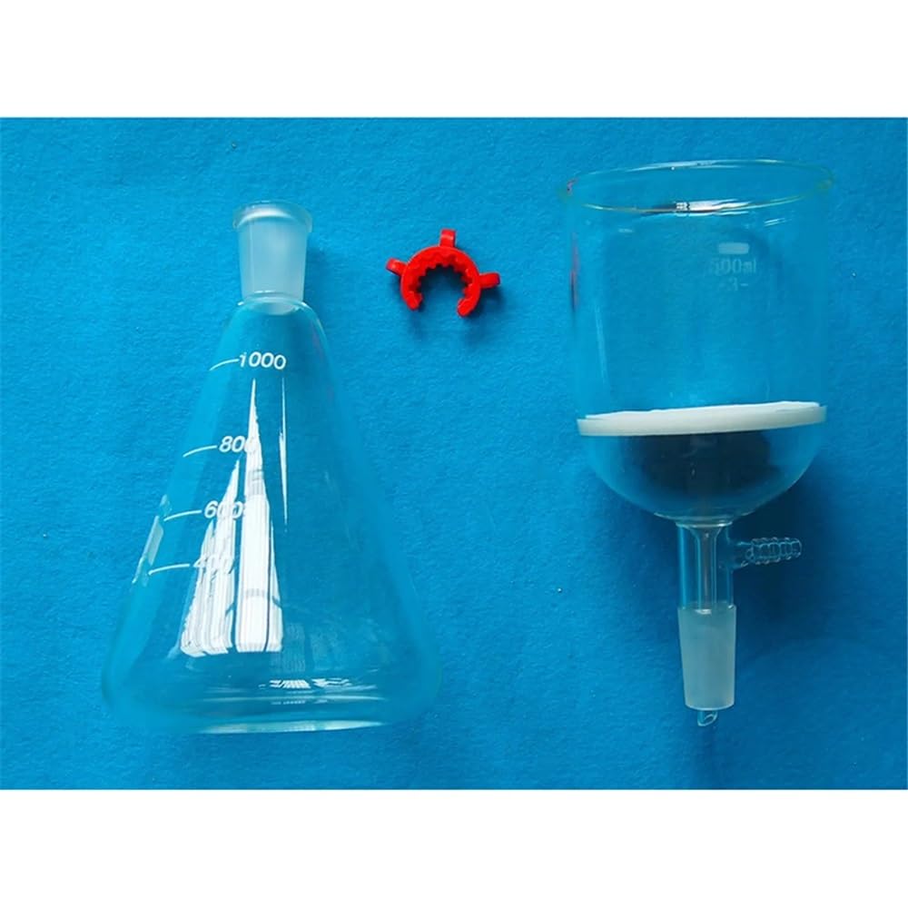 Kit de succión de vidrio for laboratorio: embudo de 500 ml y matraz Erlenmeyer de 1000 ml