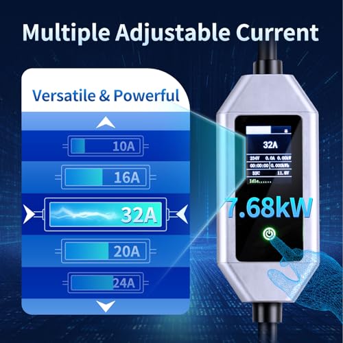 Image of Level 2 Tesla Charger 32A 240V 16.5FT Cable NEMA 14-50 Plug - Portable Home & Travel EV Charger for Tesla Models 3 /Y /S /X (NACS Compatible)