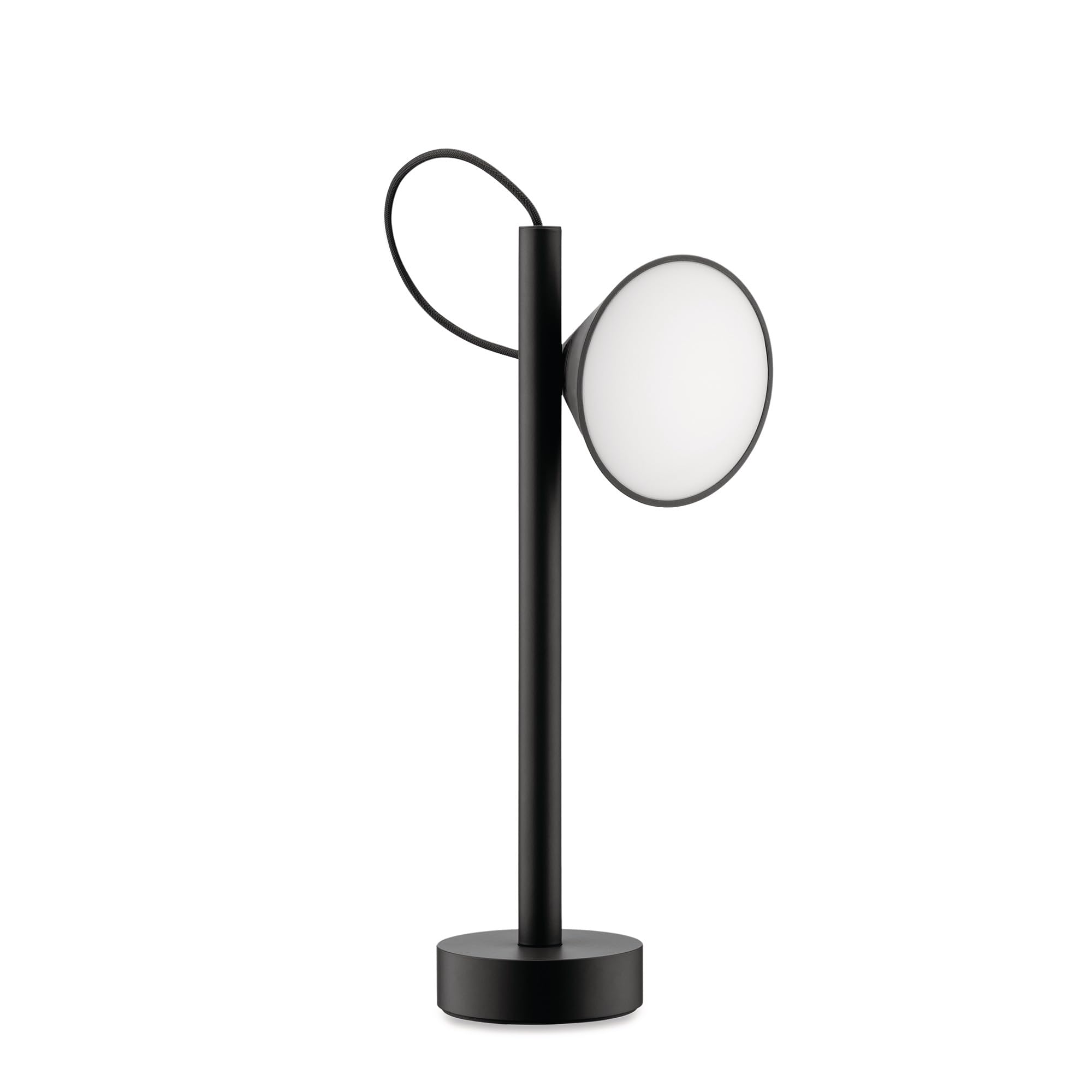 Alessi Tsumiki ME01 B - Lampada Portatile Magnetica, Batteria Ricaricabile con cavo USB-C, in Metallo e Resina Termoplastica, Luce a LED 3.5W 5V, Nero