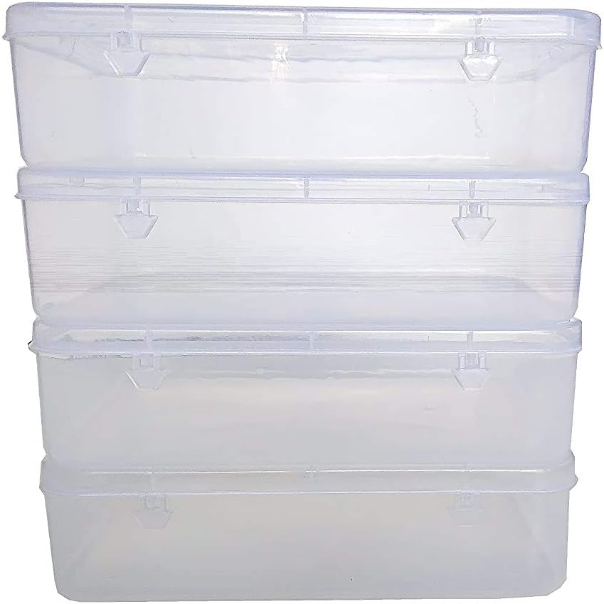 Feliz clear plastic medium storage boxes size 8.5x5.5x2.25 in (Set of 4)
