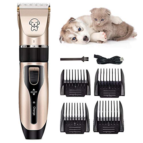 WODT Dog Shaver Clippers, Pet Hair Clipper Recortadores inalámbricos Recargables Professional Hair Clipper Kit para Gatos Perros Pet Grooming Tool