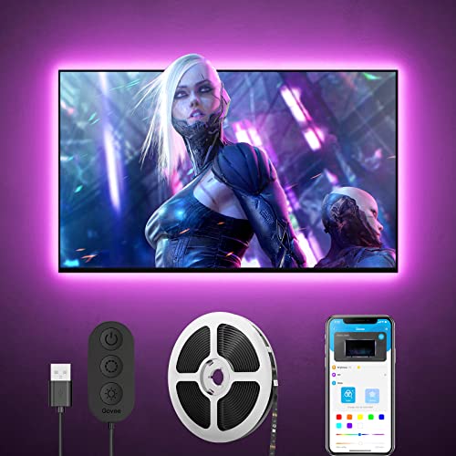 Govee Retroiluminação LED TV 3m, 46-60 Polegadas, Controle por App, 64+ Modos de Cena, Sincronização Música, RGB