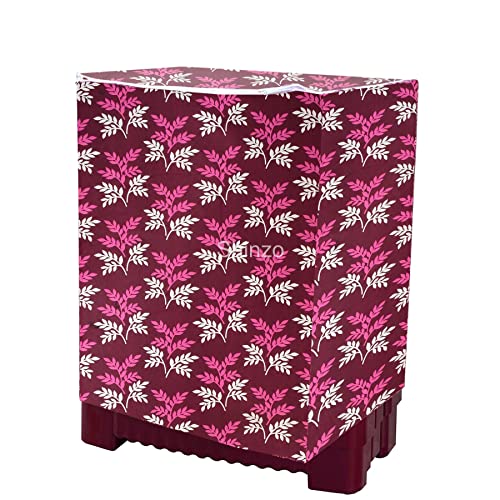 Image of Woah Washing Semi Automatic Washing Machine Cover Suitable for 5 Kg to 8 Kg Purple Leaf Top Load Washing Machine Cover