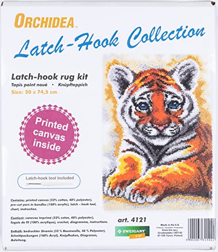 Orchidea - Latch Hook Rug Kit - Young Tiger - Printed Canvas - 4.5 Count - for Adults - 4121, 30.4121 Printed canvas - Image 3