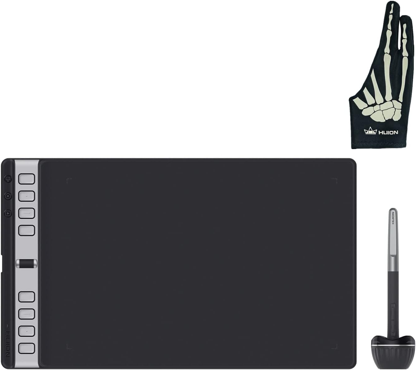 2023 HUION Inspiroy 2 Large Drawing Tablet with Scroll Wheel 3-Set 8 Customized Keys Battery-Free Pen for Art, Design, Sketch, 10x6inch Graphics Tablet Works with Mac, PC/Mobile, Include Glove