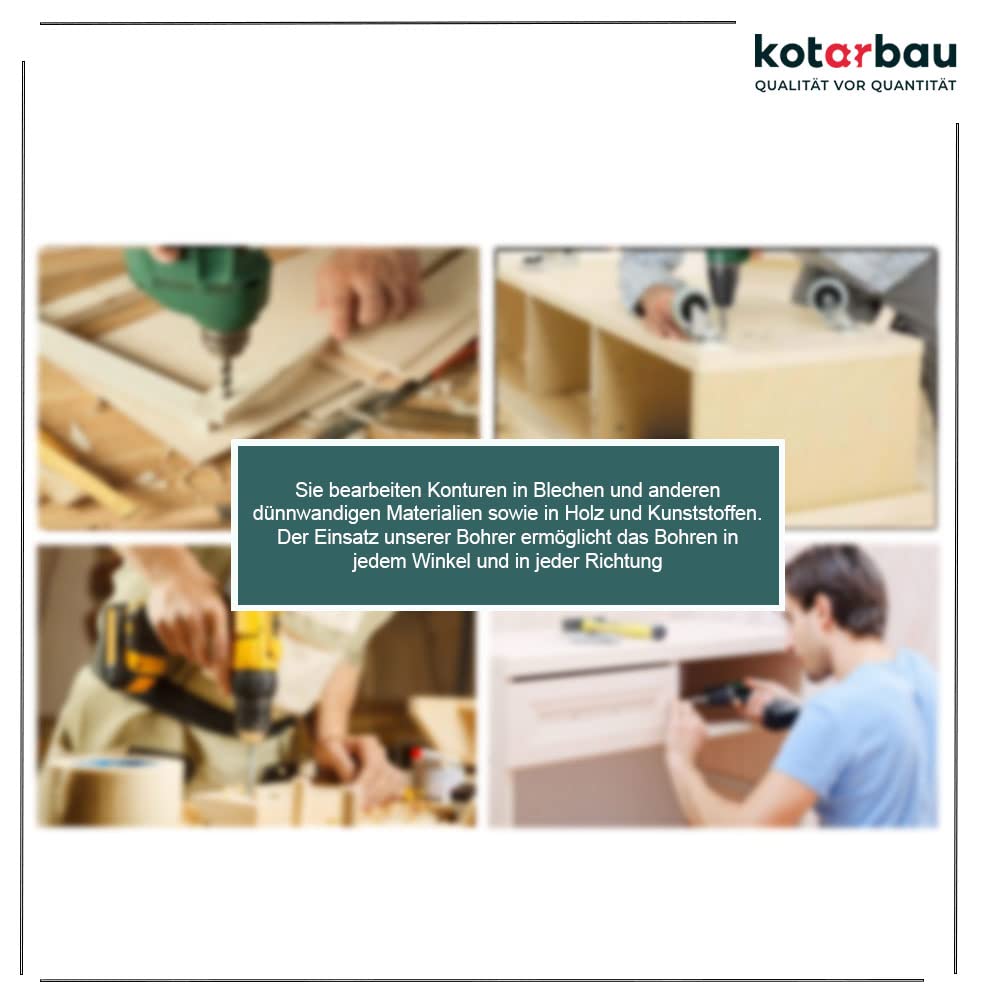 KOTARBAU® Set di frese e punte per legno, 25 mm, punte forstner, punte per trapano, trapano per potatura, fresa, punte per legno, punte per legno