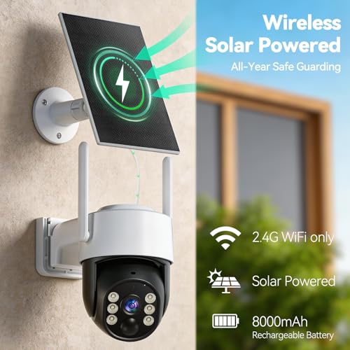 Chpuss Solar Security Camera Wireless Outdoor 2K HD Surveillance Solar Powered WiFi Camera - image 2
