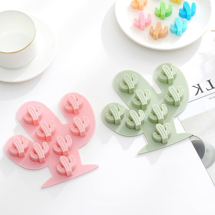 4 Pack Cacti Silicone Molds,Cactus Themed Baking Moulds for Chocolate, Ice Cube, Cake, Dessert, Candy, Soap, Cupcake Topper, Jelly, Pudding, Wax Melts