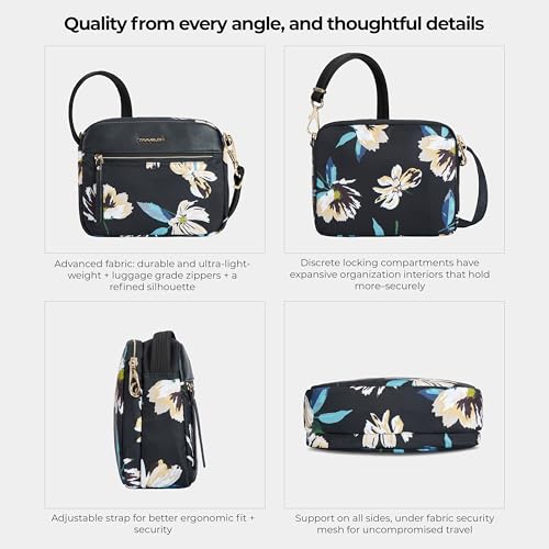 Travelon Anti-Theft Addison Small Crossbody, Midnight Floral, One Size, Crossbody by Travelon - Image 5