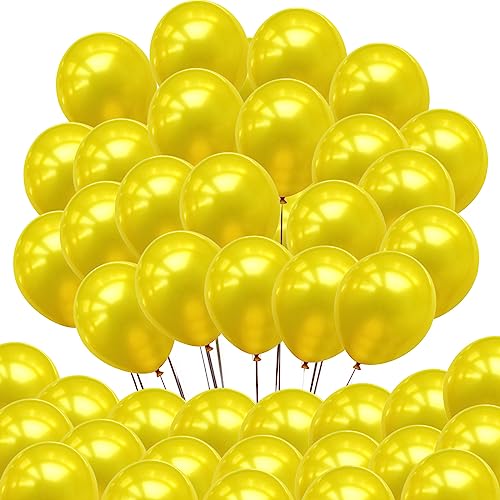 Image of 100 Pcs Latex Balloons (Yellow)