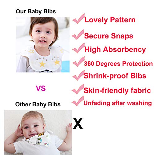 Merlinae 10 Pack Baby Bandana Drool Bibs Baby 360 Rotate Baby Petal Gauze Bibs-Burp Cloths,Feeding,Waterproof And Absorbent,Drooling And Teething #TOP6