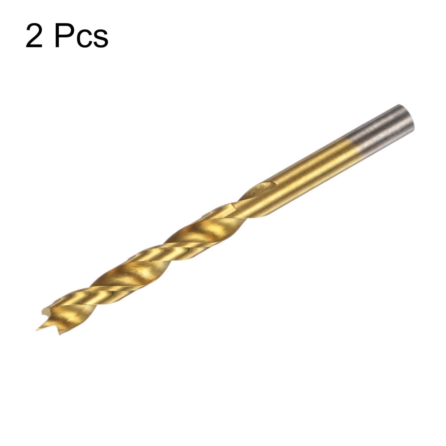HARFINGTON 2pcs Brad Point Drill Bit 9mm(23/64") Dia Straight Round Shank Drill Metric Brad Point Spiral Twist Drill Bits for Carpenter Woodworking Plastic Rubber, Golden