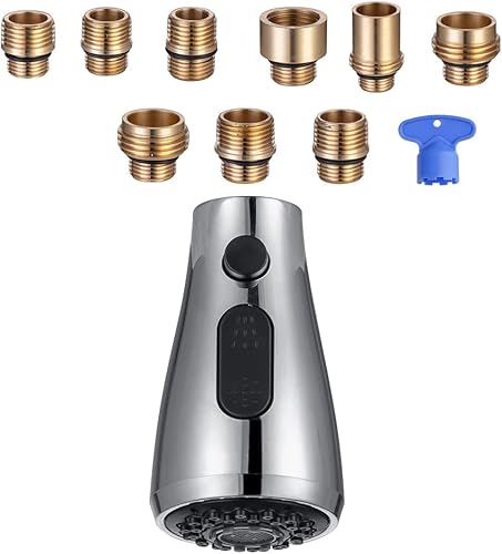 Miniatura 3 de Grifo de cocina extraíble para grifo de cocina, piezas de repuesto, boquilla rociadora con 9 adaptadores para Moen, estándar americano, Delta,