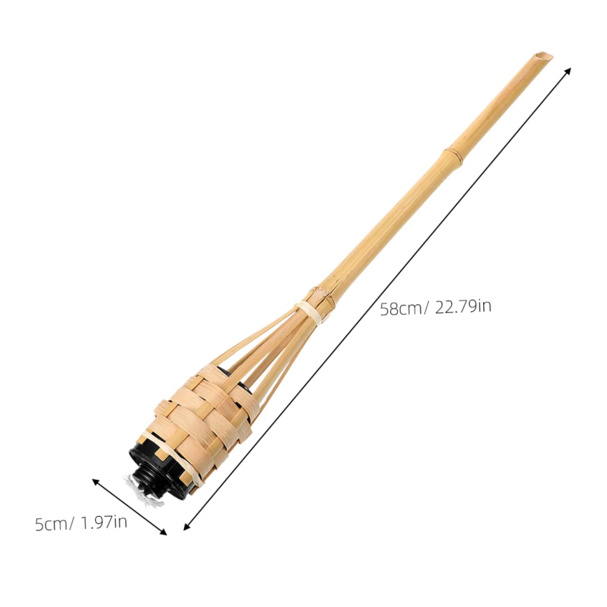 Antorcha de Bambú para Exteriores Beige, 4 Piezas, Iluminación