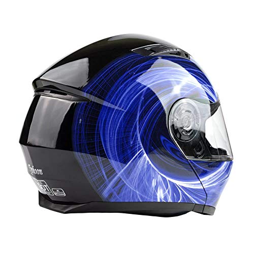 Typhoon Th158 Adult Modular Motorcycle Helmet Dot Dual Visor Full Face Flip-Up - Blue Large #TOP4