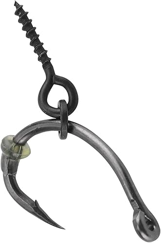 Miniatura 7 de (10 tornillos de bucle+10 ganchos de 6# + 10 paradas de gancho) Kit de aparejo de pesca de carpa, anzuelos de pesca de agua dulce de alta