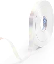 Cinta brillante de 50 m para rizar globos, 5 mm, cinta rizada para envolver regalos, manualidades, bodas, cumpleaños, fiestas, Navidad, arco iris brillante, blanco