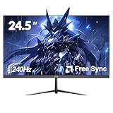 ZZA Monitor curvo de 24,5 polegadas, FHD 1920 × 1080P 240Hz, 120% sRGB, design de moldura ultrafina, luz azul baixa e sem cintilação, monitor de computador para casa, escritório, jogos (HDMI, VGA