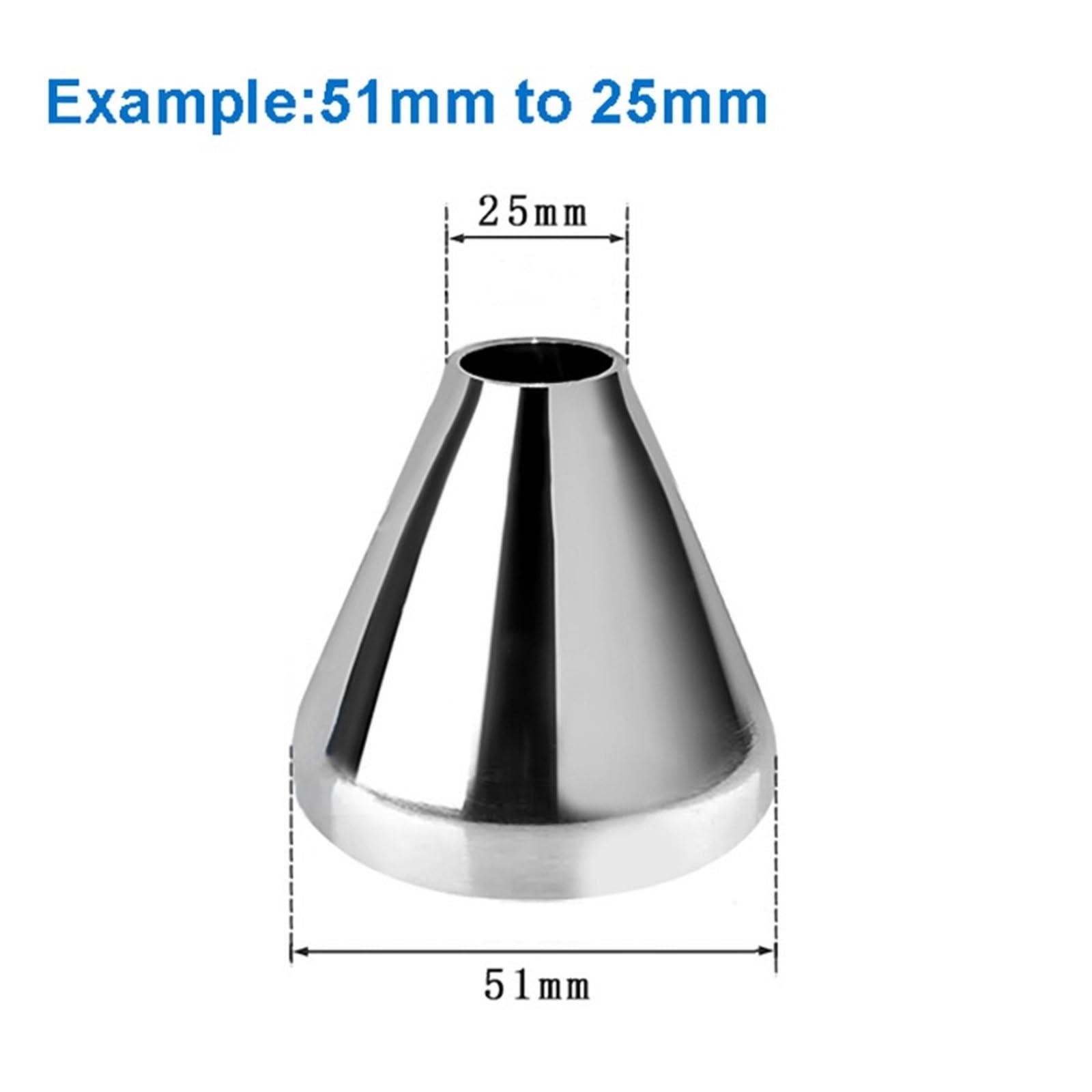 Reductor de soldadura sanitaria OD de 19 mm a 114 mm, reductor de acero inoxidable 304, adaptadores reductores de cerveza casera, vino (45 mm a 38 mm)