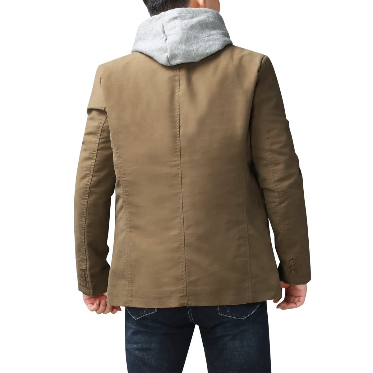Allthemen Blouson Homme en Coton Slim Fit Blazer Veston Casual Jacket Deux Boutons