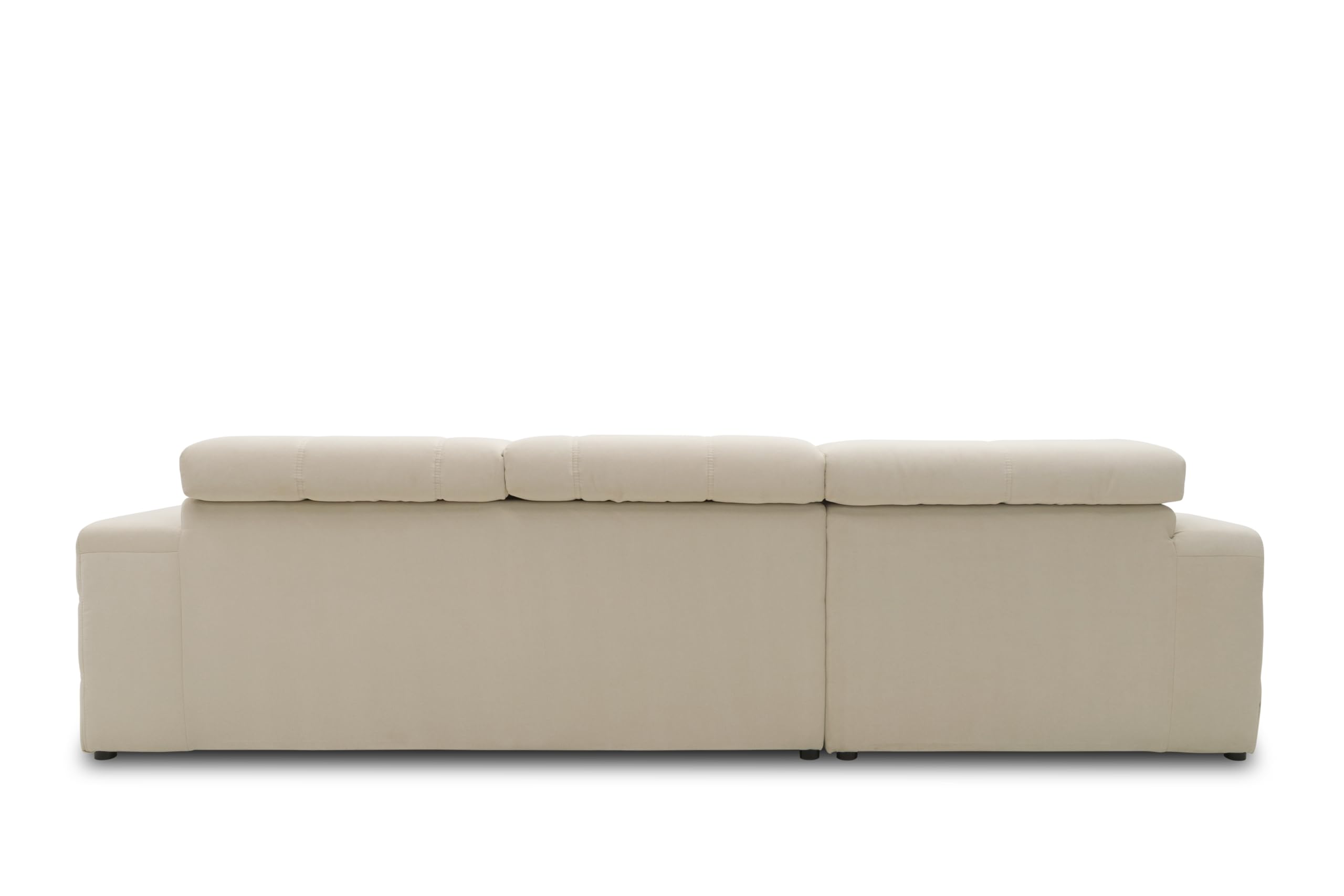 DOMO collection Brandon Canapé d'angle avec Dossier en Forme de L Beige 285 x 175 x 98 cm