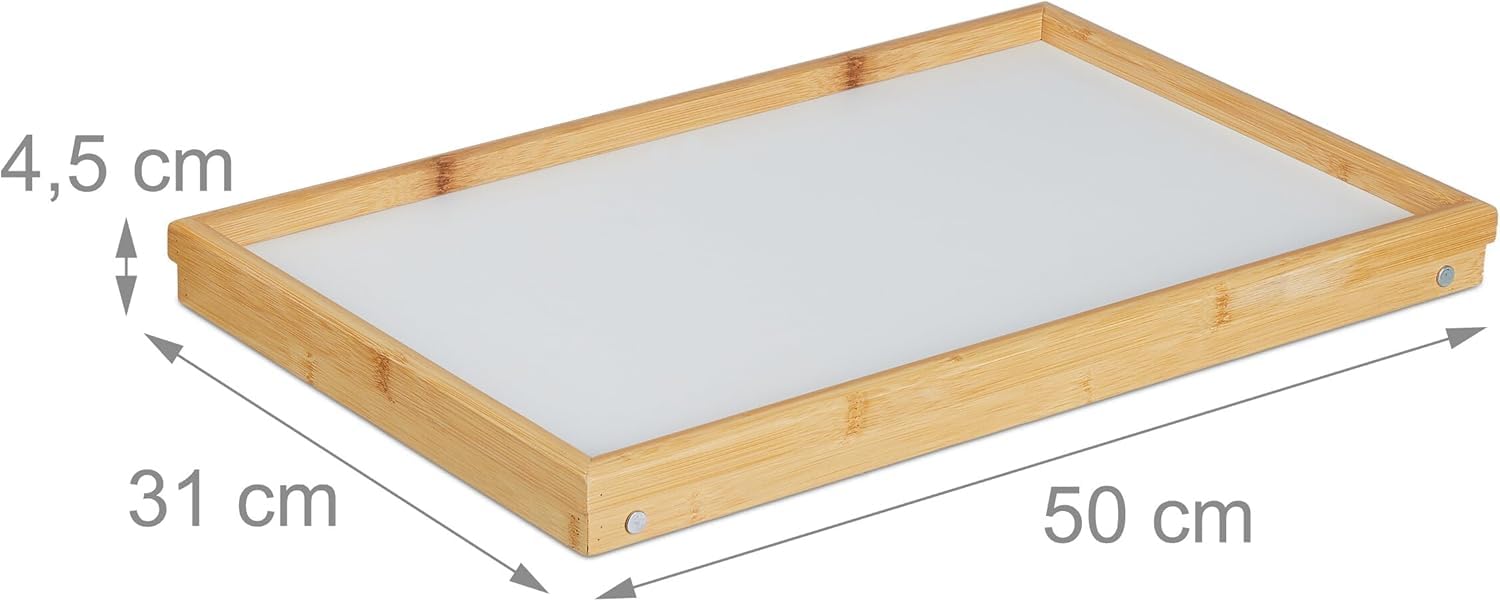 Tavolino da Letto Pieghevole in Legno di Faggio | Vassoio Colazione Multifunzione Salvaspazio | Tavolino da Poltrona con Gambe Ripiegabili | 30x50x21.5 cm
