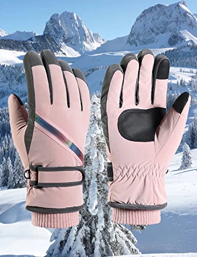 Qcyp Women Winter Ski Gloves Thermal Fleece Waterproof Warm Snowboard Snow Gloves Full Fingers Touch Screen Skiing Riding Mittens #TOP1