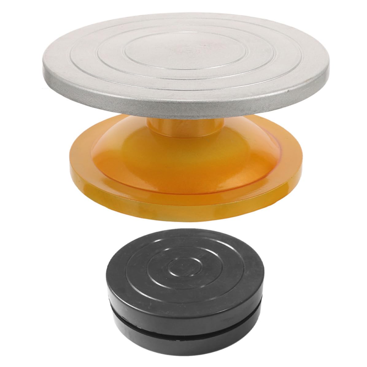 Sosoport Plato Giratorio para Pasteles de 25cm, 2 Piezas, Metal Plástico