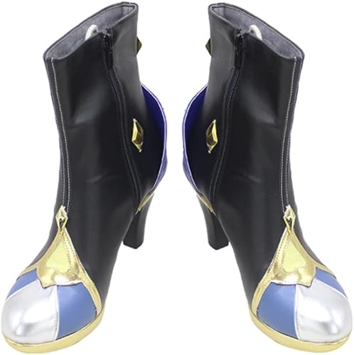 Juego Genshin Impact Yelan Zapatos de cosplay Yelan Zapatos de mujer Zapatos de tacón alto Cosplay Zapatos