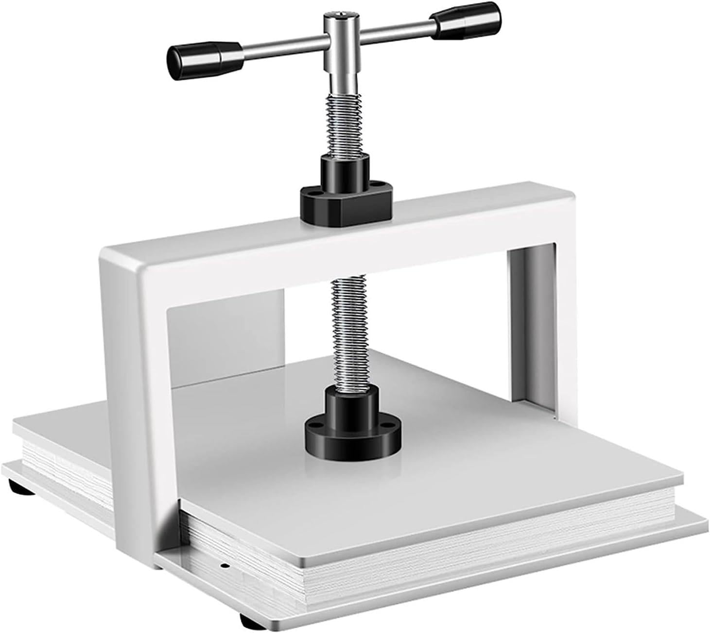 Pressa per carta a base piatta, raccoglitore resistente a doppia barra, per appiattire ricevute per uso domestico e ufficio (A4)