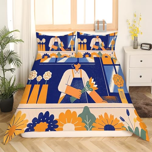 Parure de lit 90x190 fermeture éclair et microfibre douce ensemble housse couette et 2 taies