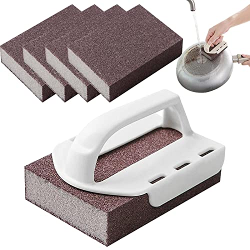 Emery Sponge - Carborundum Sponge,Carborundum Sponges, Sink Pot Dish Scrubber, High-Density Sponge, Reusable Seta-au