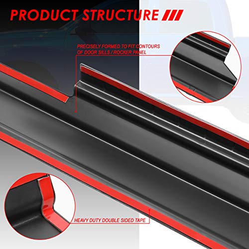 image for Auto Dynasty 4Pcs Rocker Panel Door Sill Plate Cover Compatible with D