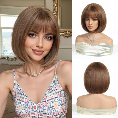 Novastel Jet Black Bob Human Hair Wigs for Women Straight