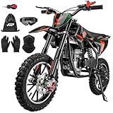 FRP OGM40 Kids Dirt Bike 40CC 4-Stroke Gas Powered Off-Road Mini Motorcycle with Goggles, Gloves & Neck Gaiter, Dual Disc Brakes, 20 MPH Max Speed, 132 LBS Weight Capacity (Black)