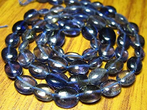 Iolite naturelle en perles ovales pour créer vos bijoux de tous les jours