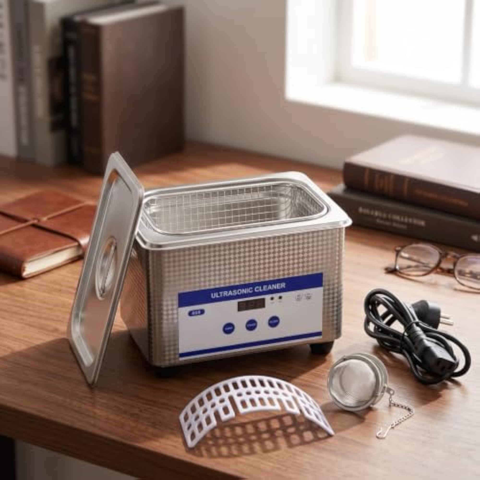 Digital Sonic Cleaner with Basket for Jewellery