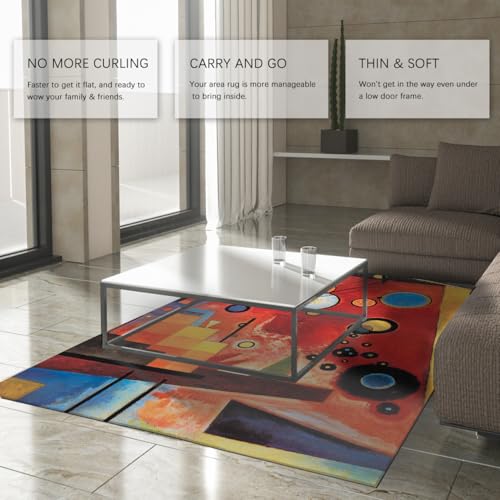 Tapis d art abstrait lavable géométrique rectangulaire 120x150cm - 4