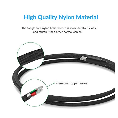 Powerup Iphone Charger, Apple Certified Lightning Cable, 6' Charger Cord, Black #TOP1