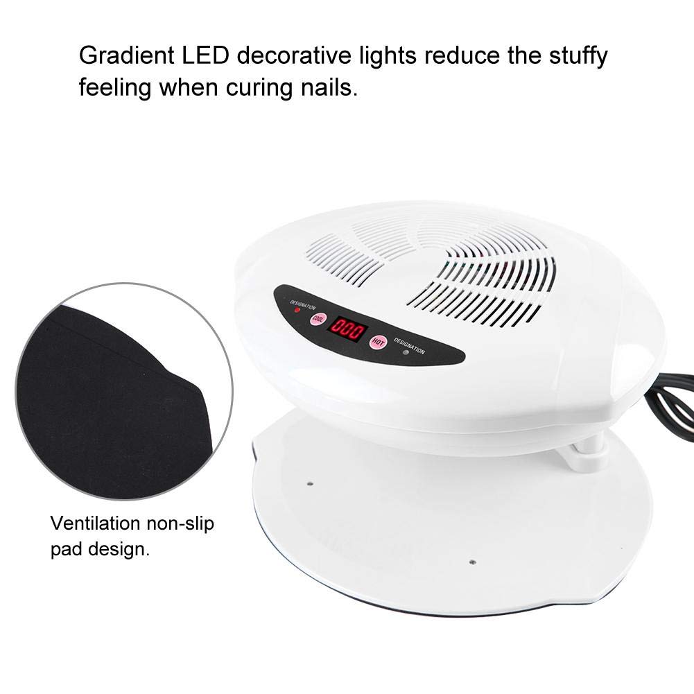 Secador Aire Uñas Esmalte Normal, 400W Secador de Uñas de Aire Frío y Caliente Profesional con Sensor para Curado de Uñas y Uñas de Los Pies(Blanco)