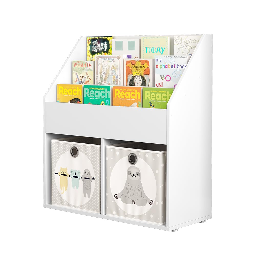 Vicco Kinderregal Conny, Weiß, 72 x 79 cm mit großen Ablagen, geeignet zur Aufbewahrung von Spielzeug und Büchern