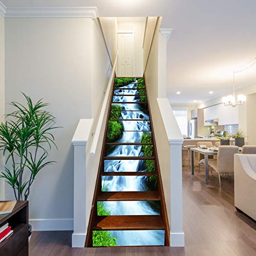 3D Rock Stones Waterval Trap Riser Stickers Waterdichte Zelfklevende Trap Stickers Muursticker Behang Home Decor - Image 6