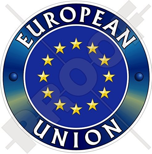 Europe EUROPEAN UNION Flag-Emblem EU 100mm (4") Vinyl Bumper Sticker, Decal