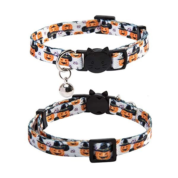 3 pack halloween cat collar with bell breakaway adjustable - image 5
