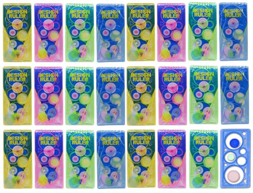Image of Asera Birthday Return Gifts for Kids Party Designer Ruler for Kids Adult Birthday in Bulk,Gift Items, Multi Color (Set of 24)